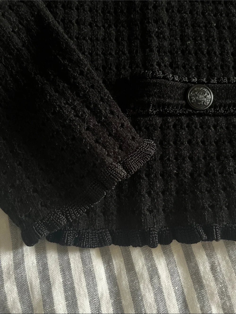Joie Pointelle Knit Cropped Button Front Cardigan Size XS